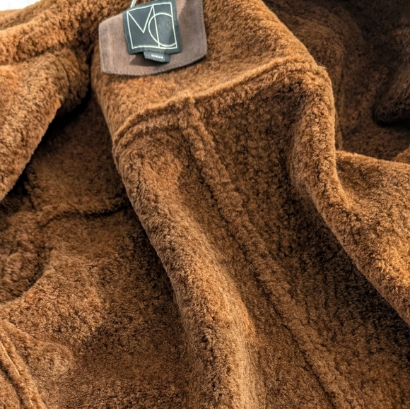 Mercer Collective Atlas Faux Shearling Jacket Cognac Dark Brown Size Large Nwt - Picture 11 of 11